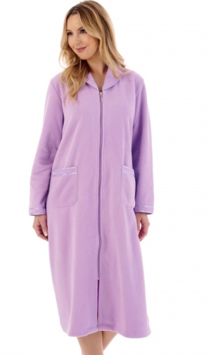 Slenderella Polar Fleece Zip Front Housecoat